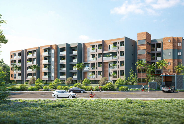 Mighty Yuva Whitefield apartments exterior view 1