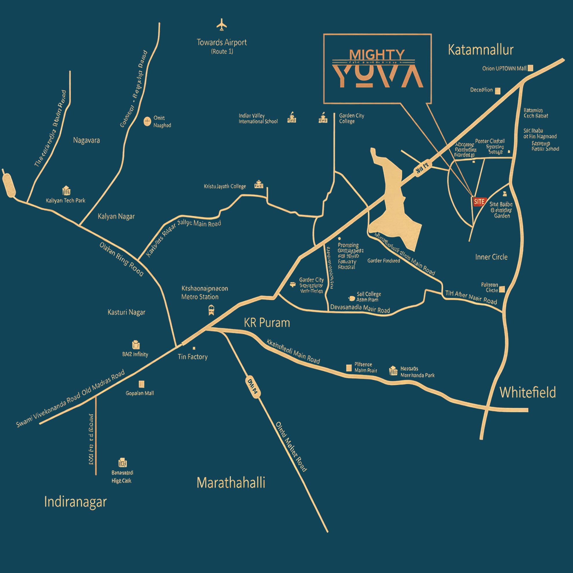 Mighty Yuva location map Doddanahalli Whitefield Bangalore near ITPL and Bidare Agrahara