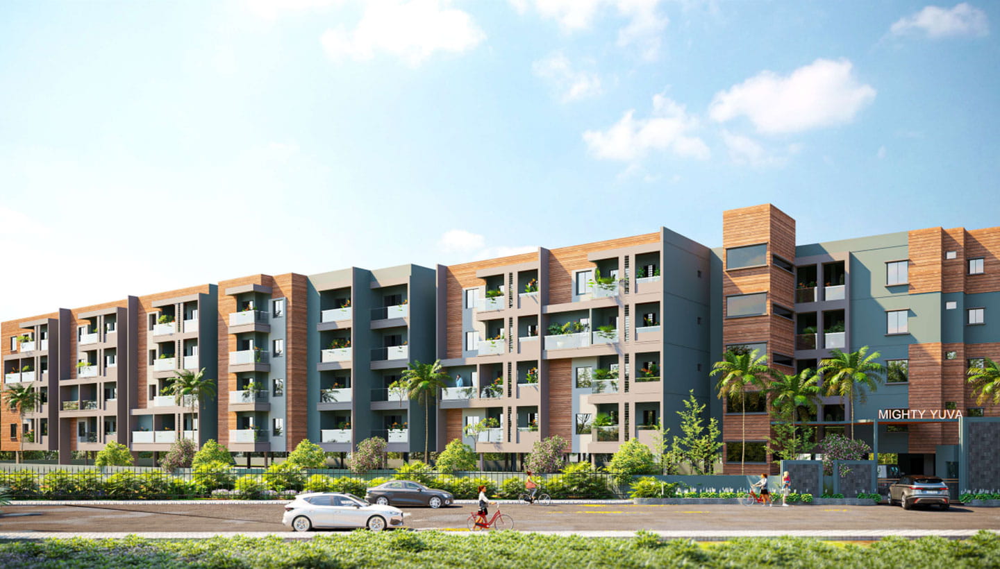 Mighty Yuva premium 2 & 3 BHK apartments Whitefield Bangalore banner
